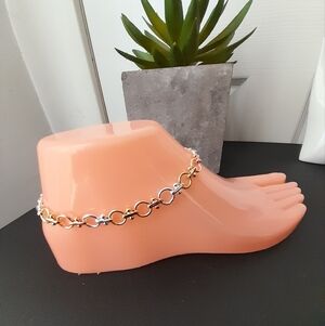 Anklet Circle Link Tri Color Gold Filled Ankle Bracelet New